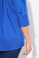 melyni moteriski marskiniai su 3/4 ilgio rankovemis