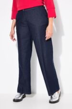 moteriski platus dzinsai tamsiai melyni