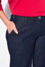 moteriski platus dzinsai tamsiai melyni