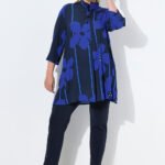 melyna tunika su geliu ornamentu 3/4 ilgio rankoves