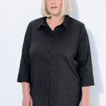 juoda plius dydzio palaidine su 3/4 ilgio rankovemis