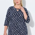 melsvi su dideliais taskais moteriski marskineliai