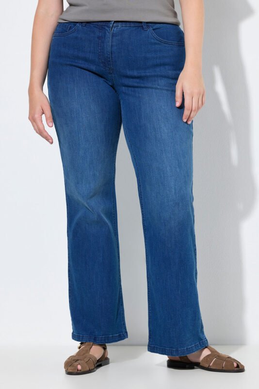 ekologiskos medvilnes moteriski platejantys dzinsai