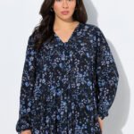 viskozes tunika tamsiai melyna su geliu rastu