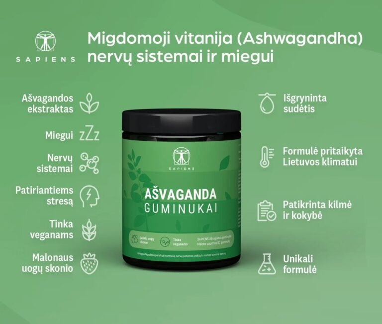 Ašvaganda guminukai 60 guminuku