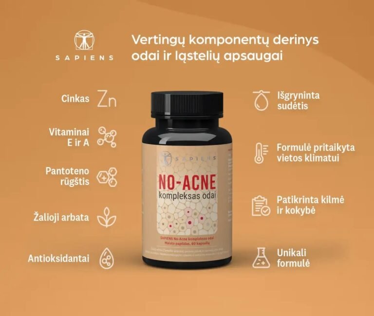 No-Acne kompleksas odai 60 kapsuliu