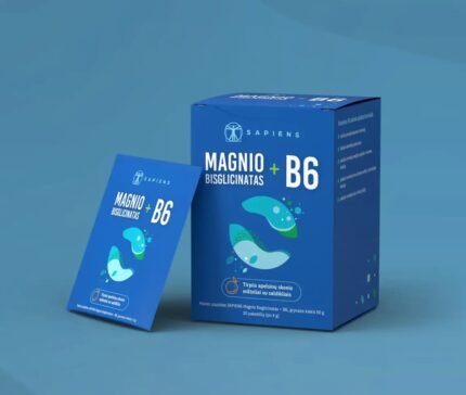 Magnio bisglicinatas + B6, 20 paketeliu