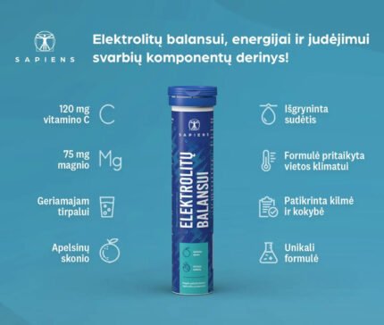Elektrolitų Balansui, 20 tirpių tab.