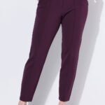 bordo spalvos kostiumines kelnes moterims