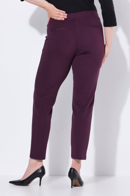 bordo spalvos kostiumines kelnes moterims