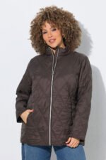 Mišrios spalvos dygsniuota vandeniui atspari striukė moterims